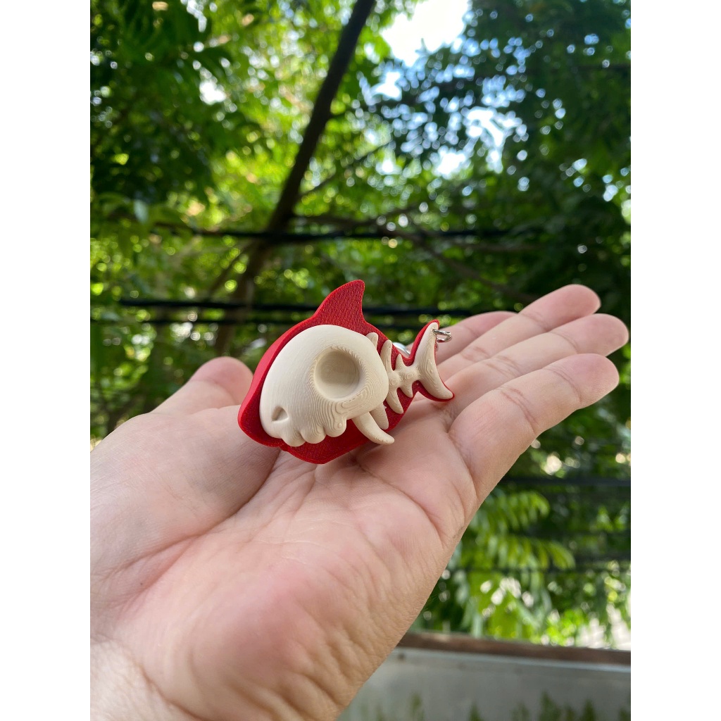 Móc Khóa Cá Mập 1/2 Độc Lạ, Móc Khoá Shark Skeleton, Quà Tặng Cute Cá Tính, In 3D Nhựa PLA