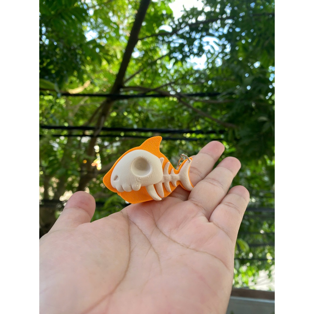 Móc Khóa Cá Mập 1/2 Độc Lạ, Móc Khoá Shark Skeleton, Quà Tặng Cute Cá Tính, In 3D Nhựa PLA