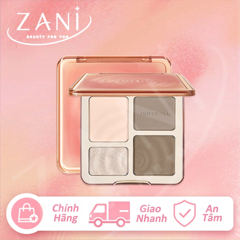 JUDYDOLL Bảng Tạo Khối 4 Ô – Makeup Gọn Gàng, Hiệu Ứng Gương Mặt Sắc Nét