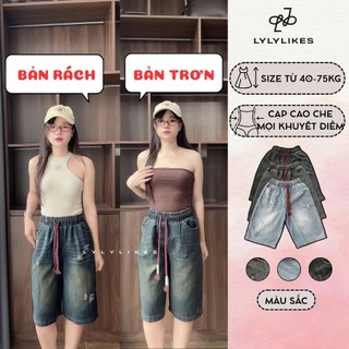 Quần Ngố Jean Cạp Thun Ống Rộng Giấu Dáng, Hack Chiều Cao, Phối Đồ Gì Cũng Đẹp