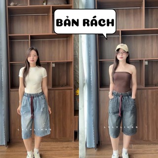 Quần Ngố Jean Cạp Thun Ống Rộng Giấu Dáng, Hack Chiều Cao, Phối Đồ Gì Cũng Đẹp