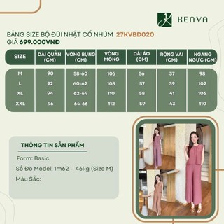 27KVBD020 Bộ mặc nhà. Bộ Nữ Ken Va Chất đũi tơ Nhật Cao Cấp Áo cổ nhúm Quần lửng