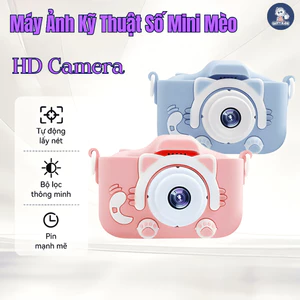 Máy Ảnh Kỹ Thuật Số Mini GutyKids Máy Ảnh Mèo Cute Có Thể Sạc Lại Chống Sốc Cao Cấp Cho Bé Từ 6 Tuổi