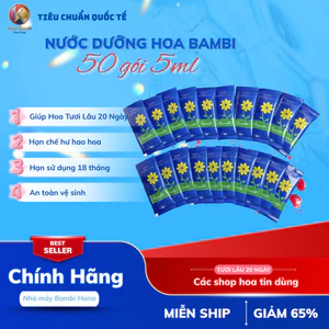 Combo 100 Gói Nước Dưỡng hoa Bambi 5ML Giúp Hoa Tươi Lâu Hơn 2 Tuần, Tăng Doanh Số Bán Hàng Shop Hoa