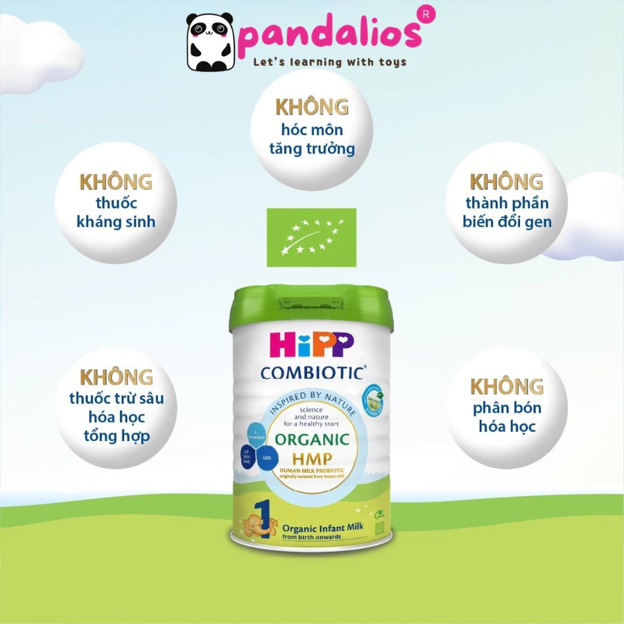 Sữa HiPP Organic H1 H2 H3 800g, 350h | Date xa 2027 | Sữa công thức cho bé, Sữa hữu cơ nhập khẩu