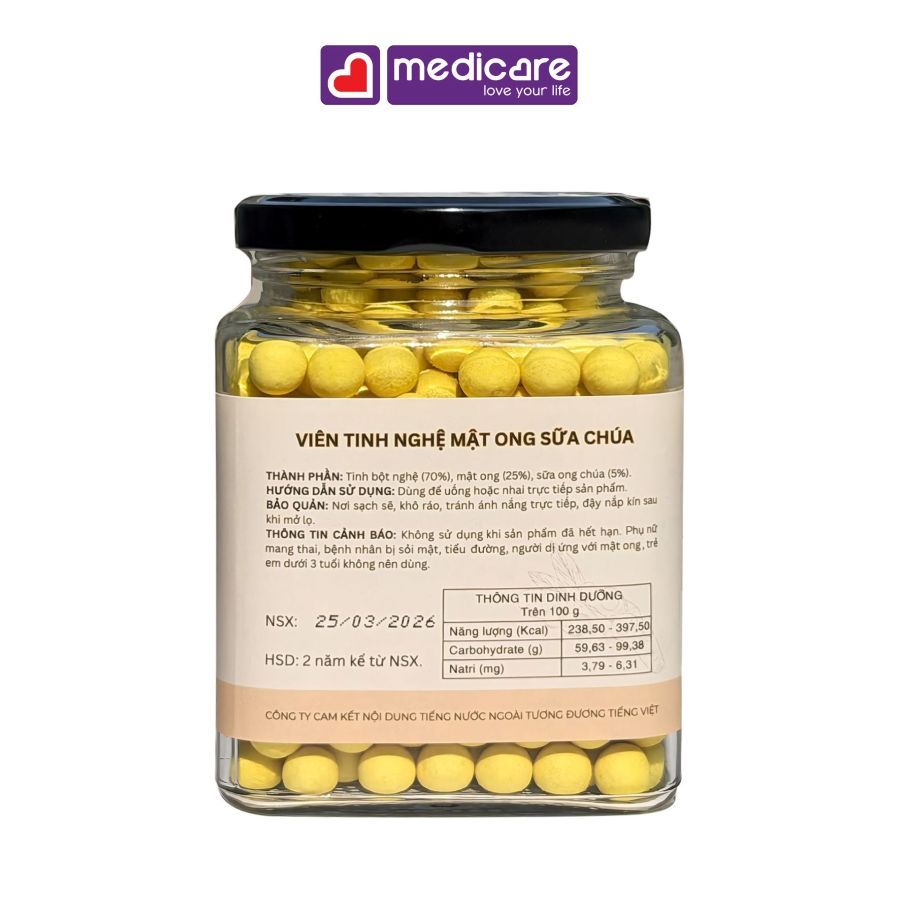 Viên Tinh Nghệ Mật Ong Sữa Chúa HONEY LAND Hũ 120g và 250g