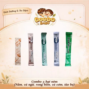 Set 5 Ống Hạt Nêm Nhật Nấm, Cá Ngừ, Rong biển, Cá Cơm, Tảo bẹ Cho Bé Ăn Dặm
