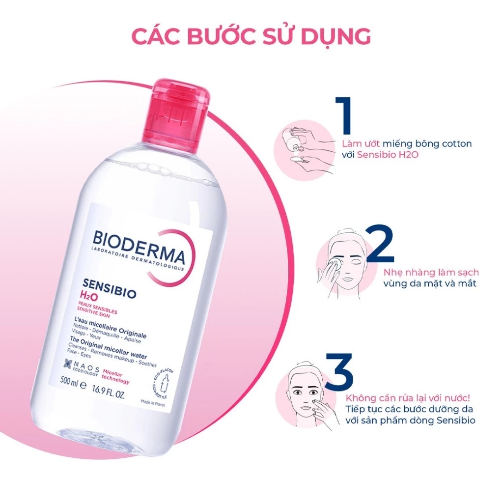 [DAILY] Nước Tẩy Trang Bioderma Dành Cho Da Nhạy Cảm Sensibio H2O Hasaki Chính Hãng