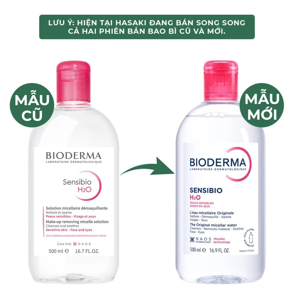 [DAILY] Nước Tẩy Trang Bioderma Dành Cho Da Nhạy Cảm Sensibio H2O Hasaki Chính Hãng