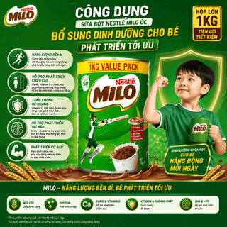 [HÀNG ÚC] Sữa bột Nestle Milo hộp 1kg nhập khẩu giúp bổ sung dinh dưỡng cho bé phát triển tối ưu