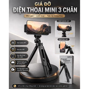 SPED Giá Đỡ Điện Thoại 3 Chân MiNi - Xoay Ngang 360 độ , Xoay Dọc 180 độ