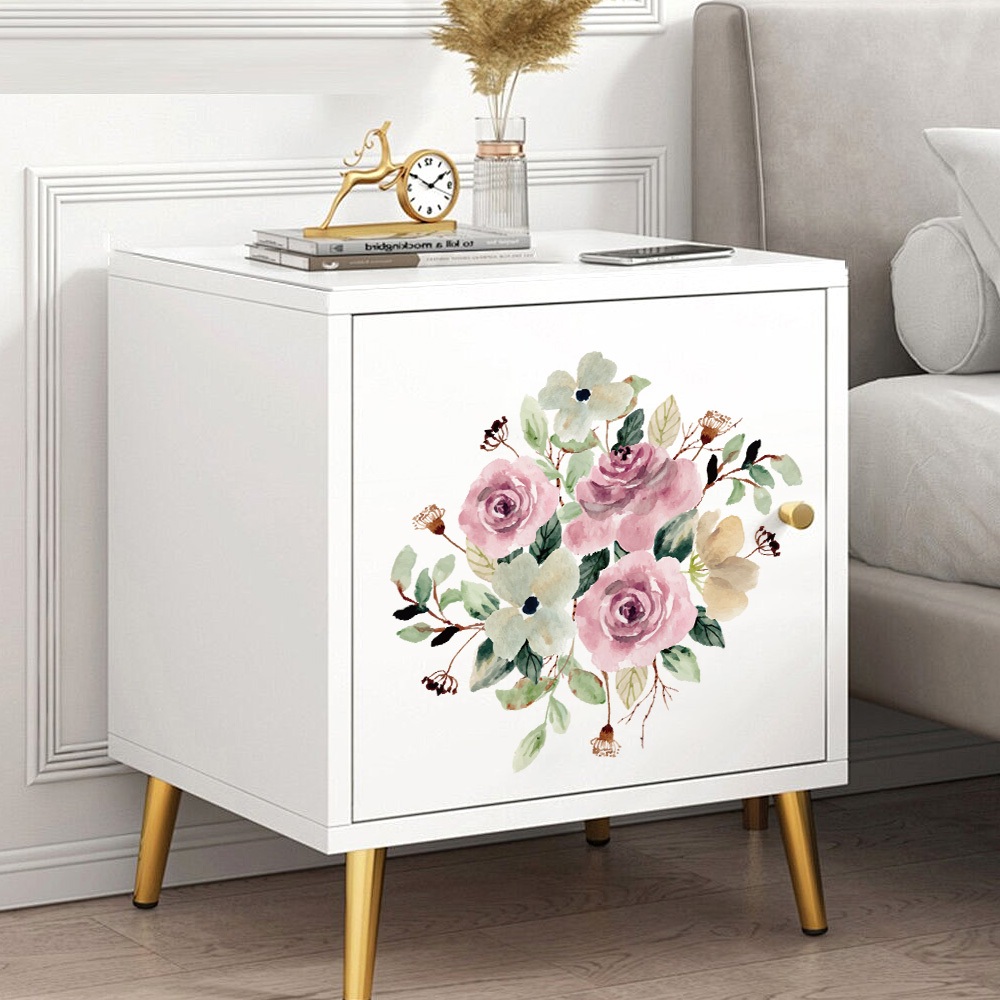 Decal Dán Trang Trí Bồn Cầu Toilet Hoa Hồng A Có Keo Sẵn 28x27cm - Chống Nước Không Phai Màu
