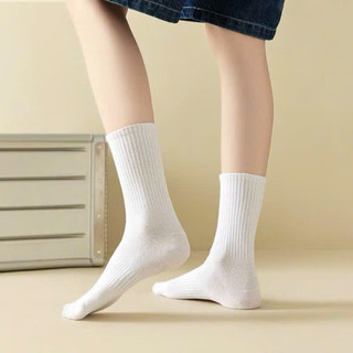Sét 5-10 đôi tất gân cổ cao TÔNG NÂU trơn màu cho nữ