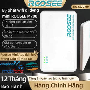 Bộ phát wifi 4G bỏ túi Roosee M700- wifi cầm tay, không cần lắp sim,mỏng, nhẹ, ROOSEE mini app thao tác