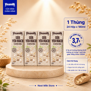 Sữa Yến Mạch Vinamilk Vị Truyền Thống 180ml - Thùng 24 Hộp