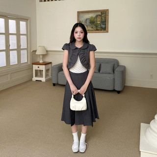 NAVIE - Áo kiểu cổ bèo nhún LADY thời trang nữ