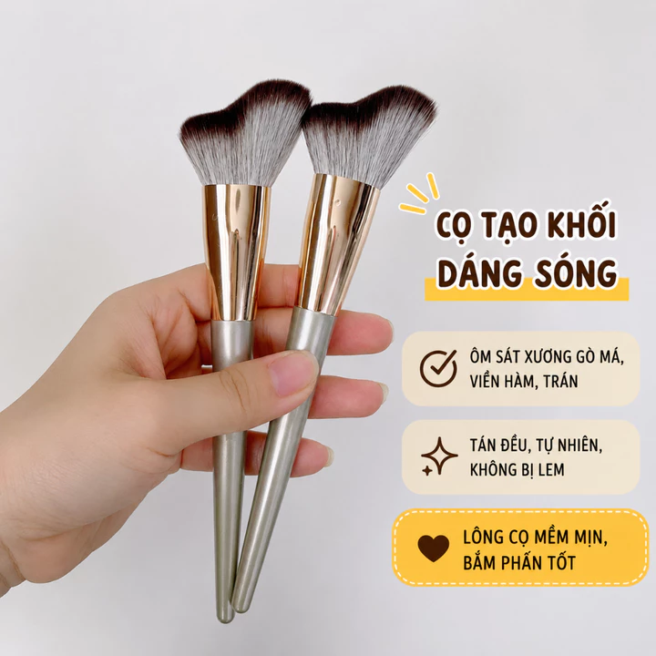 Cọ Tạo Khối Dạng Sóng Lông Mềm – Cọ Mặt Bên, Cọ Má Hồng, Cọ Trang Điểm Tạo Khối Má Vát Chuyên Nghiệp