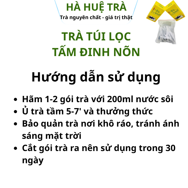 Trà túi lọc tấm Đinh nõn 10g/túi tiện lợi, sạch sẽ