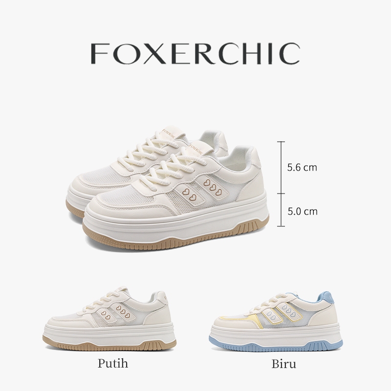 FOXERCHIC Giày thể thao nữ mới chống trơn trượt và thoáng khí với đế dày giúp tăng chiều cao 5cm