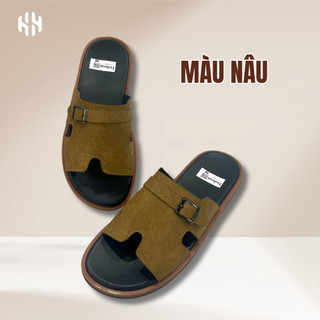 [SALE 7.7 GIẢM 30K] Dép Nam Quai Khóa H vắt ngang đế giả gỗ hàng loại 1 cao cấp