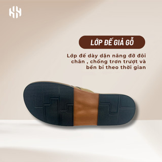 [SALE 7.7 GIẢM 30K] Dép Nam Quai Khóa H vắt ngang đế giả gỗ hàng loại 1 cao cấp