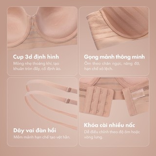 Áo ngực Strapless Bra cup ngang mỏng nhẹ thoáng khí ONOFF -16UD26A569
