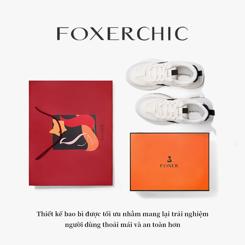 FOXERCHIC Giày Thể Thao Nữ Giày Thể Thao Màu Trắng Chống Mùi Đế Mềm Tăng Chiều Cao 5cm Sneakers