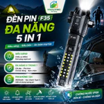 [BẢN MỚI] Đèn Pin F35 LED Laser Siêu Sáng, Đèn Sinh Tồn Đa Năng Có Còi Báo Động, Cắt Dây & Phá Kính –GIA DỤNG VINALIVING — ảnh 1