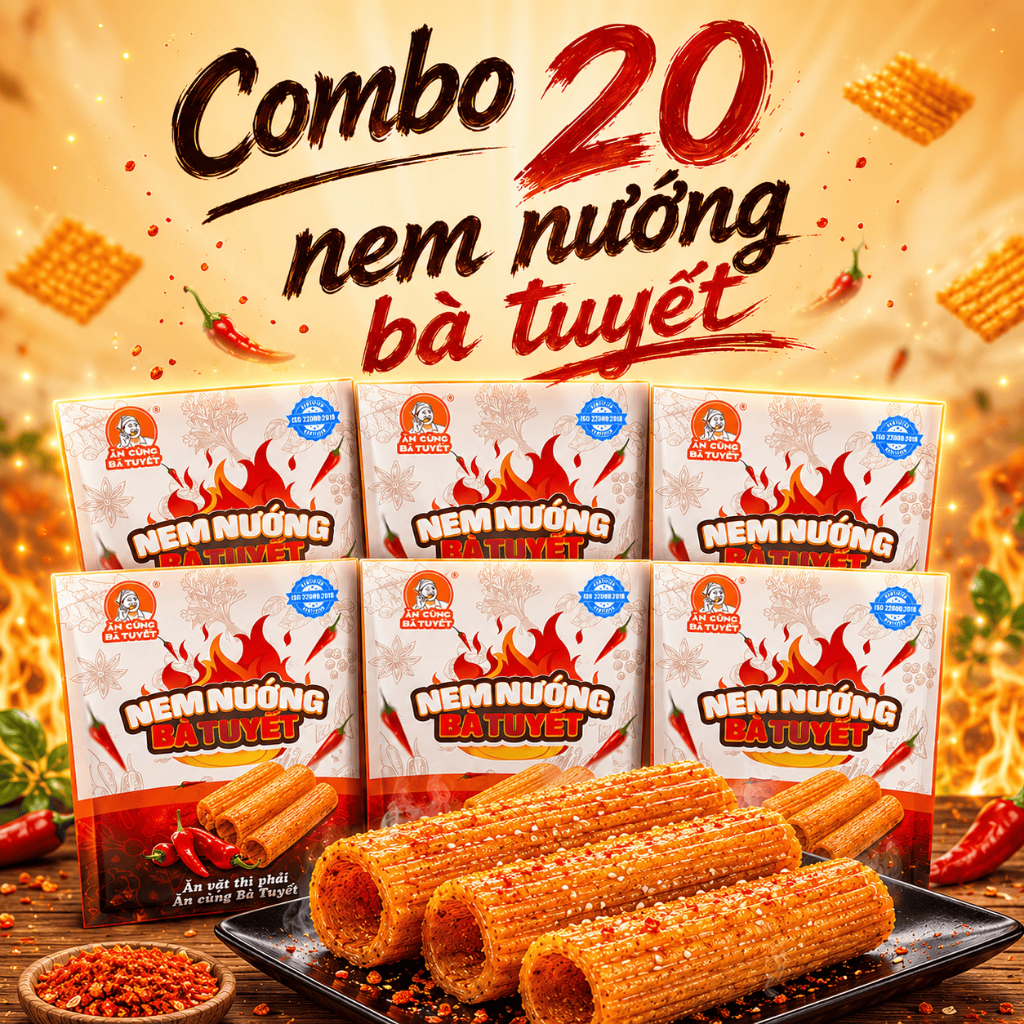 (Tặng 1 sp bất kì) Mua 20 gói NEM NƯỚNG PHÊN BÀ TUYẾT – ĂN CÙNG BÀ TUYẾT M2