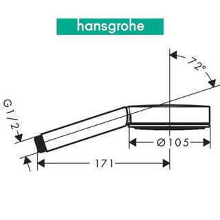 Tay sen tắm HANSGROHE Pulsify S 105 1jet 24120 - Màu Đen Matt Black, Công Nghệ Đức