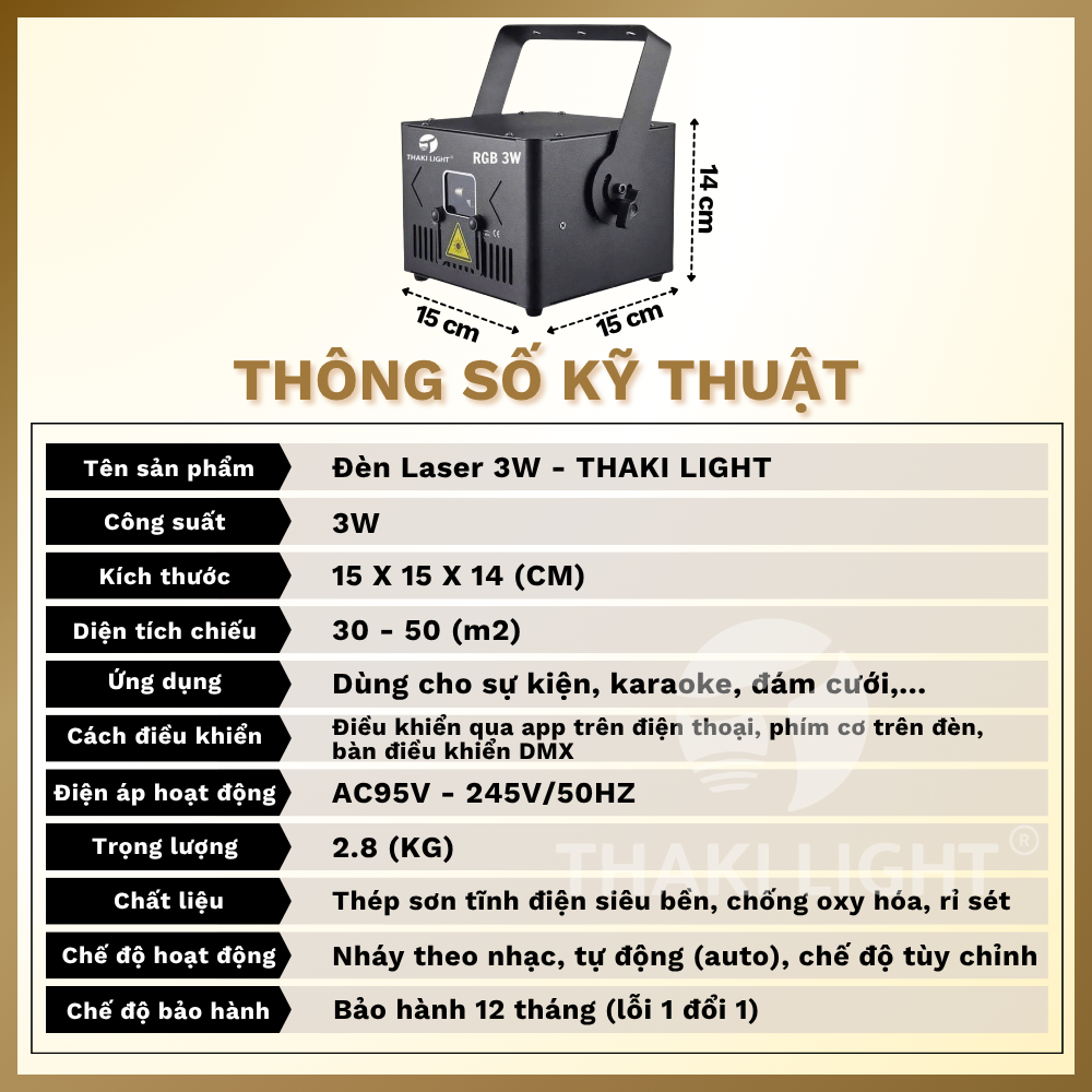 Đánh Giá Đèn Đánh Tia 3W THAKI LIGHT: Điều Khiển Qua App, Ánh Sáng Chuyên Nghiệp