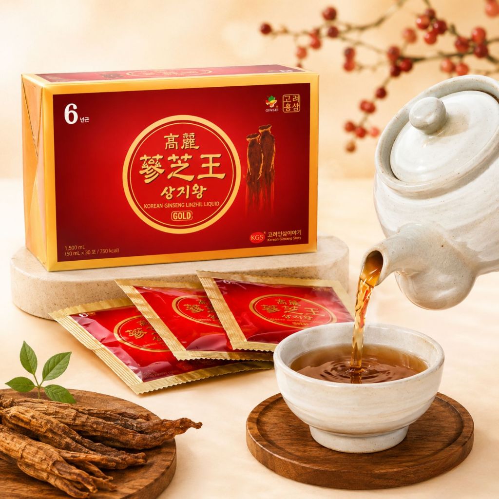 Nước Hồng Sâm Linh Chi KGS Hàn Quốc Korean Ginseng Story 50ml x 30 Gói Bồi Bổ Sức Khỏe Chính Hãng