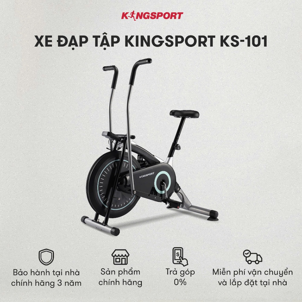 [KOL] Xe đạp tập KINGSPORT KS-101 tập luyện toàn thân, tích hợp đồng hồ đo lường chỉ số