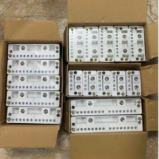 Cầu đấu chia dây điện 3 pha 1 ra 4 Cầu Đấu Điện Chia Dây 1 Pha Hộp nối dây điện 2 chấu 8/ 12 lỗ cắm 220V