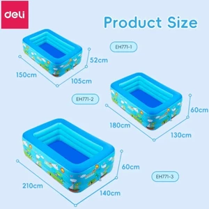 Bể Bơi Cho Bé 3 Tầng Thành Cao Deli Tự Gấp Gọn Tiện Lợi Chất Liệu An Toàn Chống Đa Dạng Kích Thước