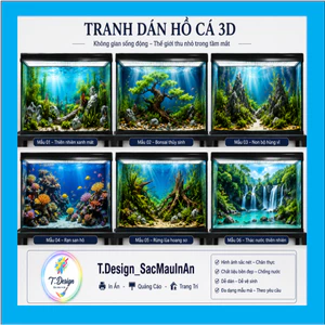 Tranh 3D dán hồ cá, Decal dán hồ cá siêu nét, Kích thước theo yêu cầu - tranh thủy sinh