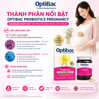 [CHÍNH HÃNG] Men vi sinh lợi khuẩn Optibac Pregnancy cho phụ nữ mang thai và cho con bú hộp 30 viên
