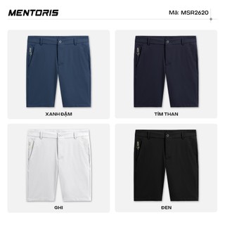 Quần Short Nam MENTORIS Vải Kaki Gió Mềm Mại, Co Giãn Linh Hoạt, Form Gọn Người, Thoải Mái MSR2620