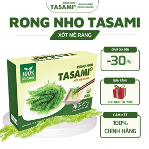 Rong Nho TASAMI- Kèm Xốt Mè Rang - HỘP 175g – Rong Nho Tươi Nhật Bản, Giòn Ngon, Ăn Liền