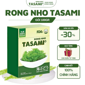 Rong Nho Tách Nước TASAMI - HỘP 100g – Rong Nho Ăn Liền, Giòn Ngon, Tốt Cho Sức Khỏe