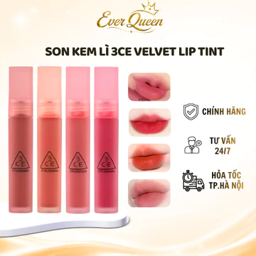 Son Kem 3CE Velvet Lip Tint Mịn Lì, Lâu Trôi Chính Hãng Nhiều Màu - Ever Queen