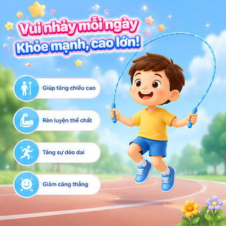 Dây Nhảy Cho Bé Điều Chỉnh Chiều Dài - Dây Nhảy Thể Dục Trẻ Em Họa Tiết Hoạt Hình Dễ Thương, Đồ Chơi Vận Động