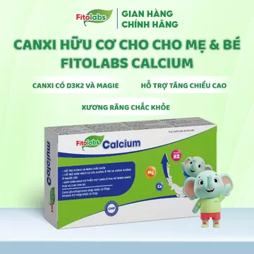 Canxi Hữu Cơ Cho Bé Calcium FITOLABS Giúp Xương Răng Chắc Khoẻ, Phát Triển Chiều Cao Cho Bé Từ 1 Tuổi Chai Hộp 20 Ống