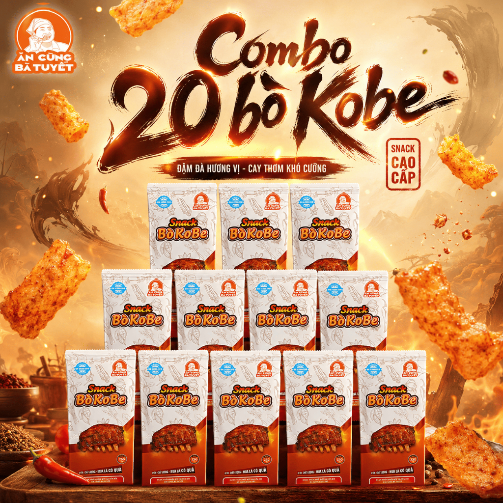 (Tặng 1 snack bim bim bất kì) COMBO 20 BÒ KOBE – ĂN CÙNG BÀ TUYẾT M23