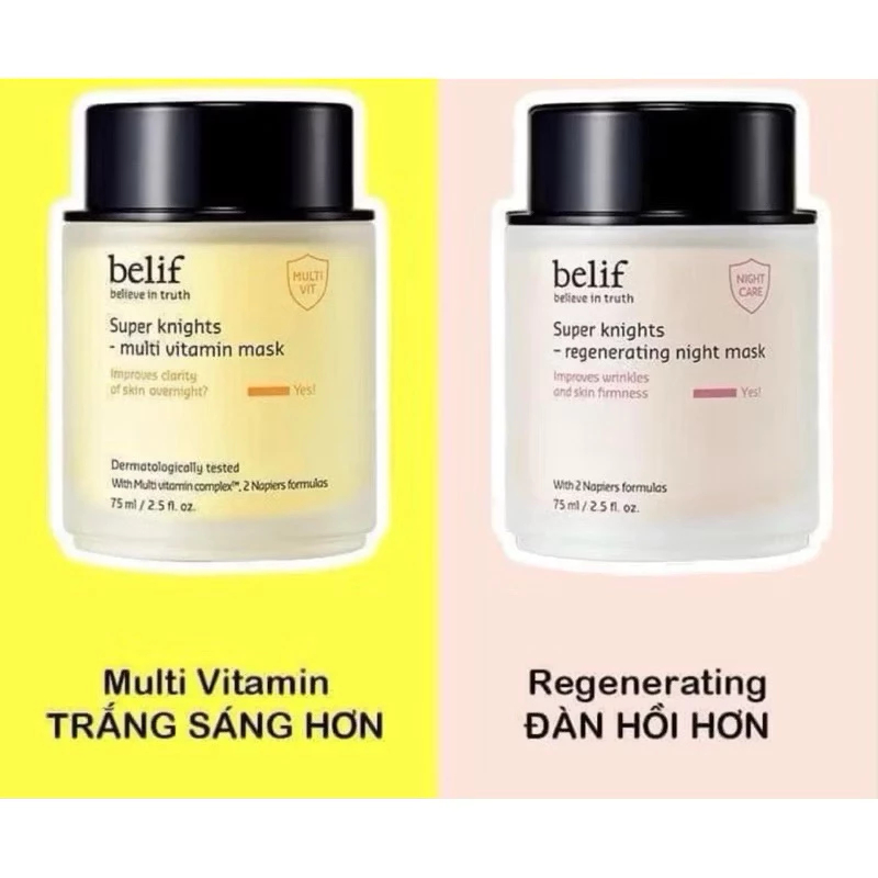 Mặt Nạ Ngủ Belif Super Knights Multi Vitamin Mask Dưỡng Ẩm, Dưỡng Trắng Và Phục Hồi Da - Ever Queen