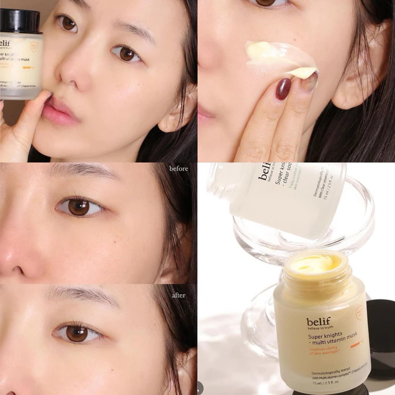 Mặt Nạ Ngủ Belif Super Knights Multi Vitamin Mask Dưỡng Ẩm, Dưỡng Trắng Và Phục Hồi Da - Ever Queen