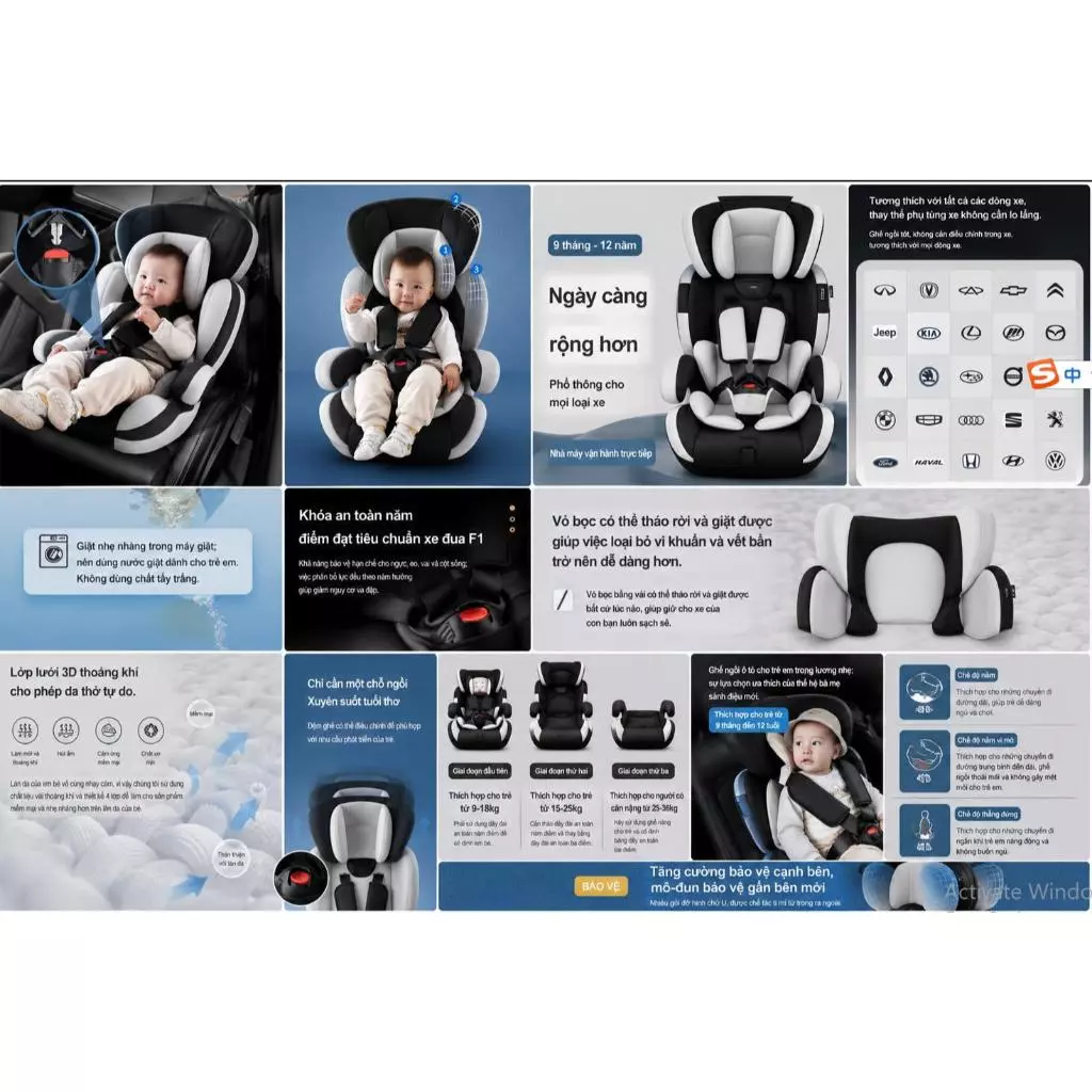 GHẾ NGỒI Ô TÔ TRẺ EM  BẢN NÂNG CẤP MỚI 2026 CHO TRẺ 0-12 TUỔI TIÊU CHUẨN ECE R44/04