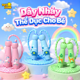 Dây Nhảy Cho Bé Điều Chỉnh Chiều Dài - Dây Nhảy Thể Dục Trẻ Em Họa Tiết Hoạt Hình Dễ Thương, Đồ Chơi Vận Động