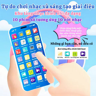 Điện thoại đồ chơi trẻ em có nhạc thiếu nhi tiếng Việt đèn LED đồ chơi âm thanh cho bé vui chơi