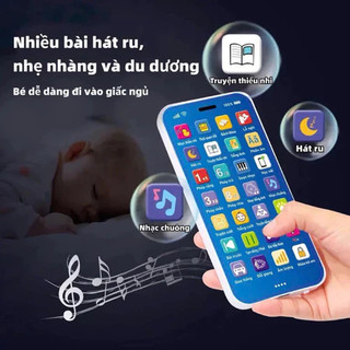 Điện thoại đồ chơi trẻ em có nhạc thiếu nhi tiếng Việt đèn LED đồ chơi âm thanh cho bé vui chơi